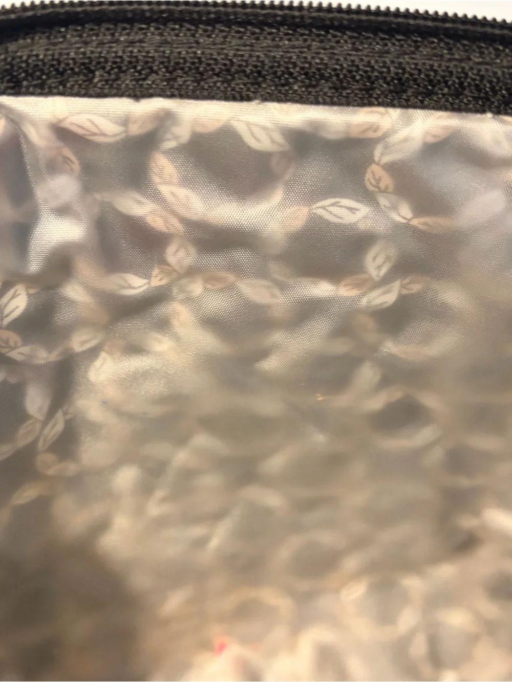 Vera Bradley Black, Cream & Gray Floral Quilted Cosmetic Pouch